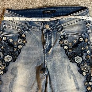Embroidered bling jeans